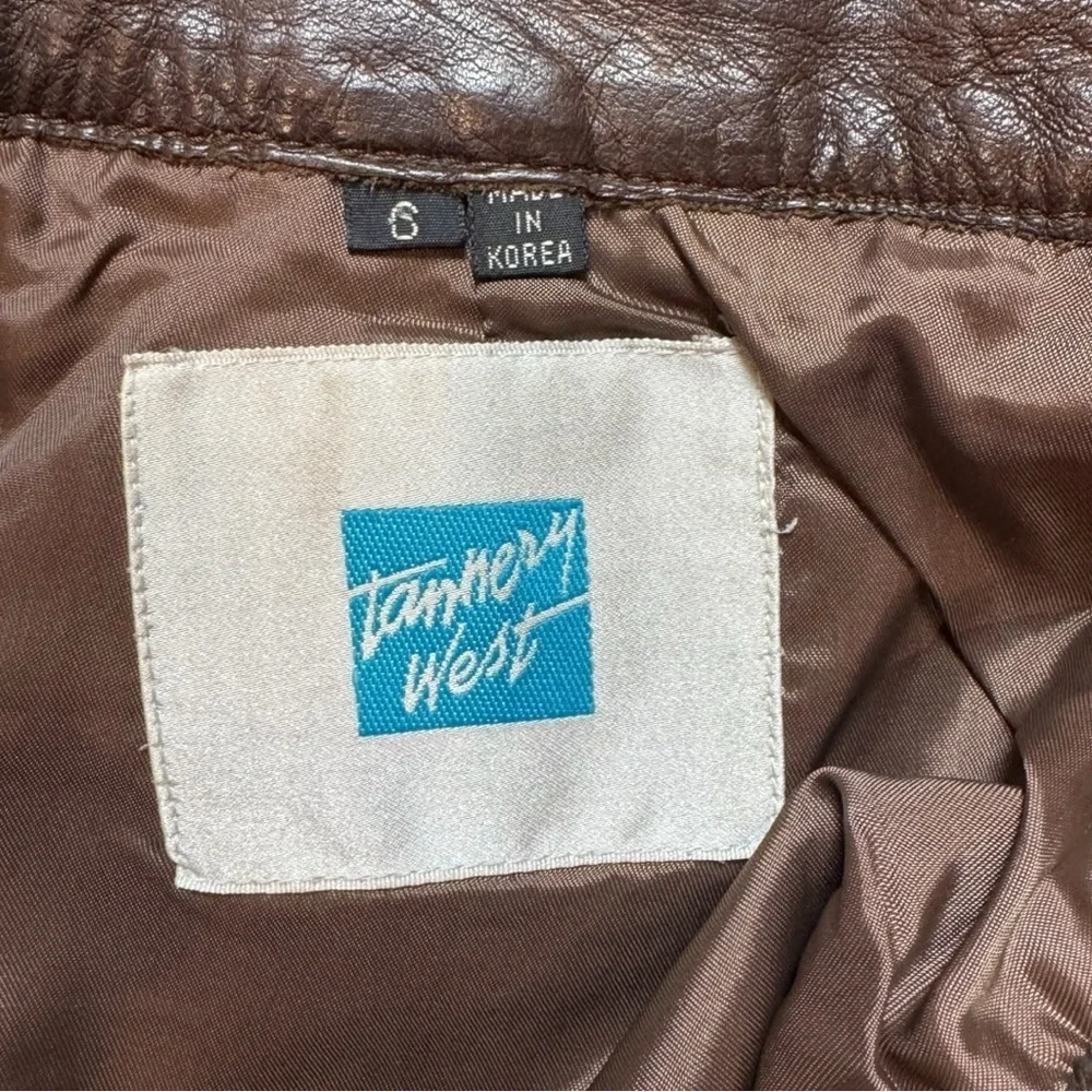 Tannery West Vintage Chocolate Brown Leather Skirt Women’s Size 6 EUC